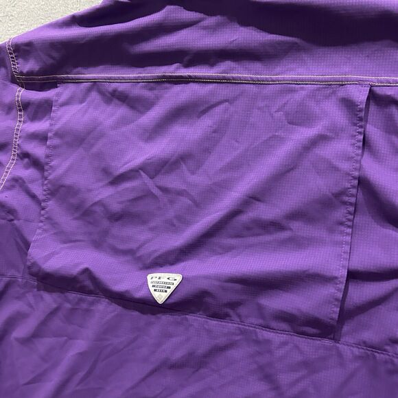 Columbia PFG LSU Tigers Shirt Mens Medium Purple Fishing College Vented Preppy - Picture 8 of 11
